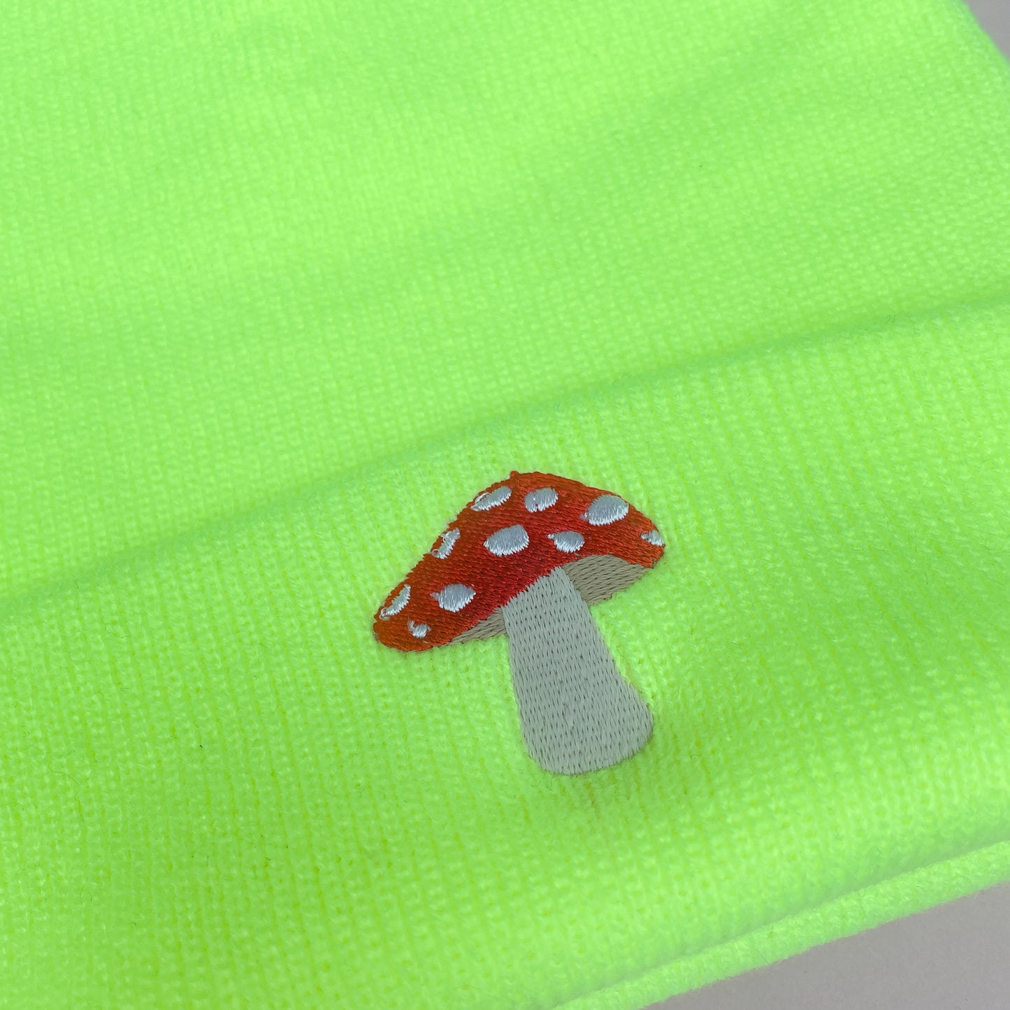 Mushroom Beanie Florescent Yellow