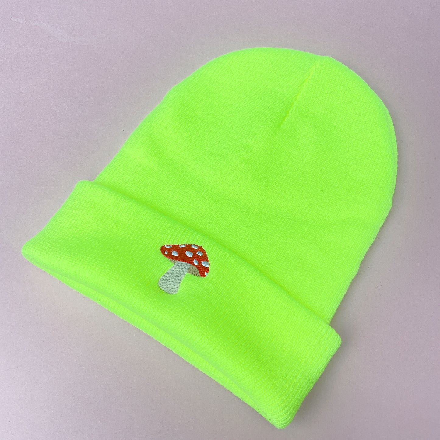 Mushroom Beanie Florescent Yellow