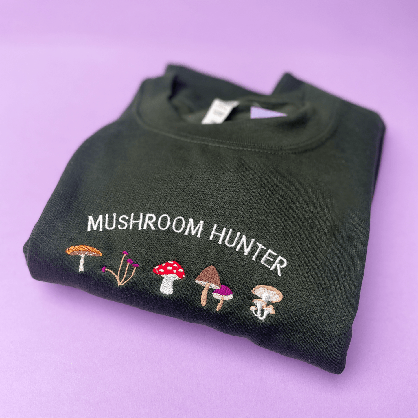 Mushroom Hunter Embroidered Crewneck Sweatshirt