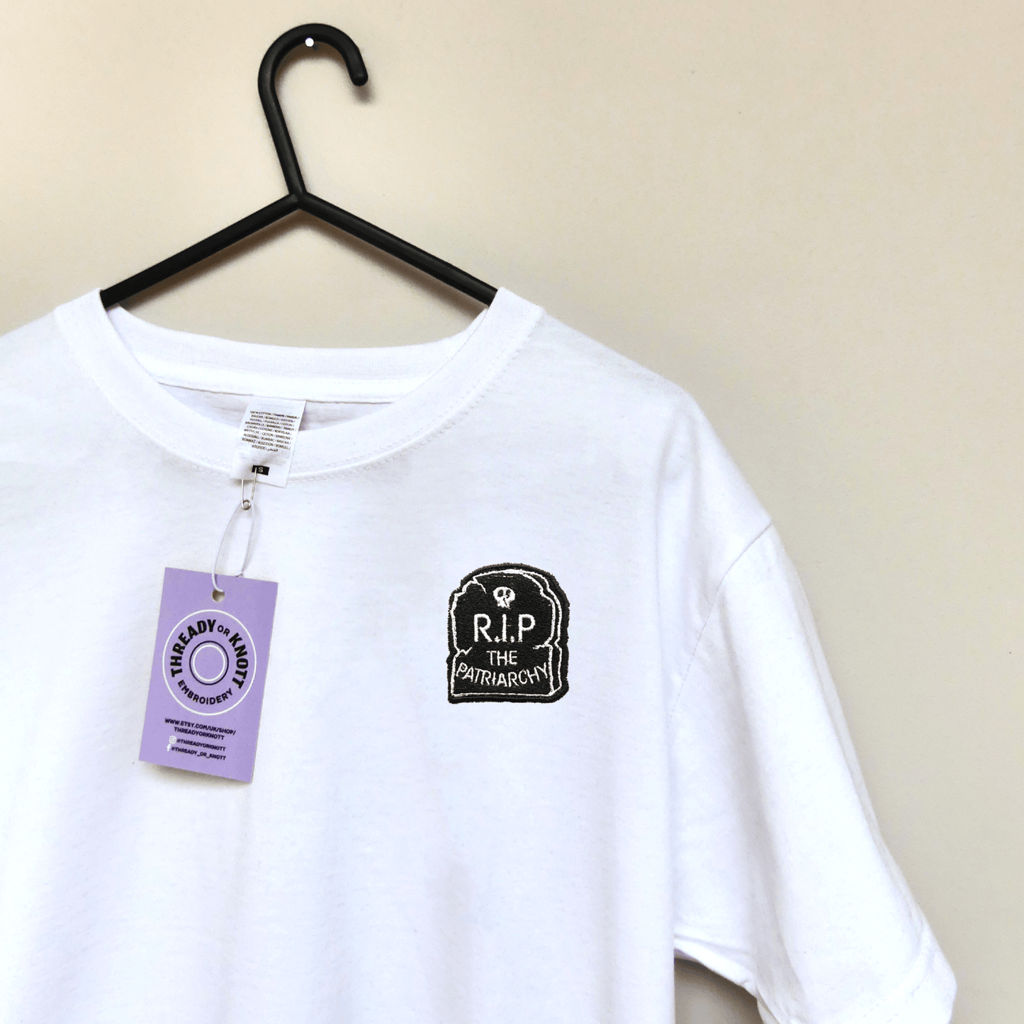 RIP the patriarchy embroidered T-shirt | feminist | anti establishment | dead