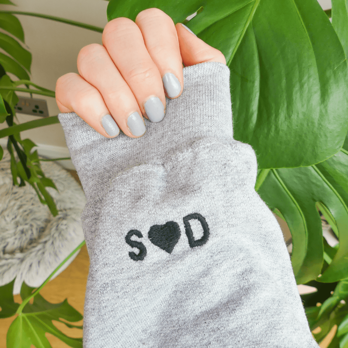 Embroidered sleeve ADD ON SWEATSHIRT initials & heart