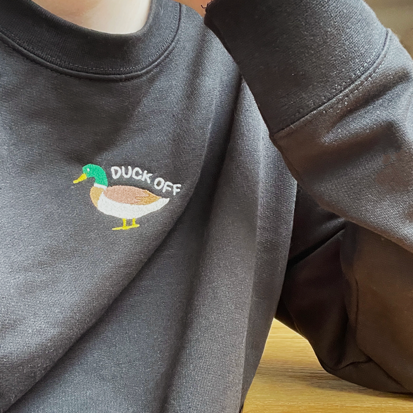 Duck Off Embroidered Crewneck Sweatshirt
