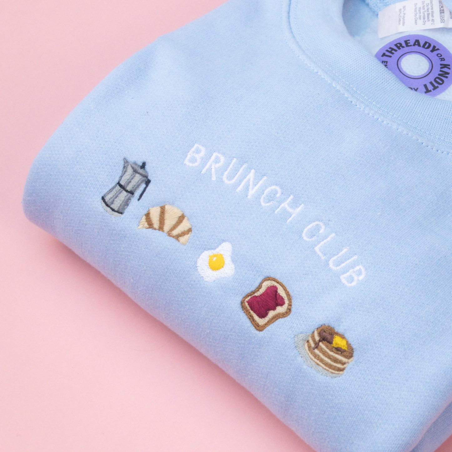 Brunch Club Embroidered Crewneck Sweatshirt