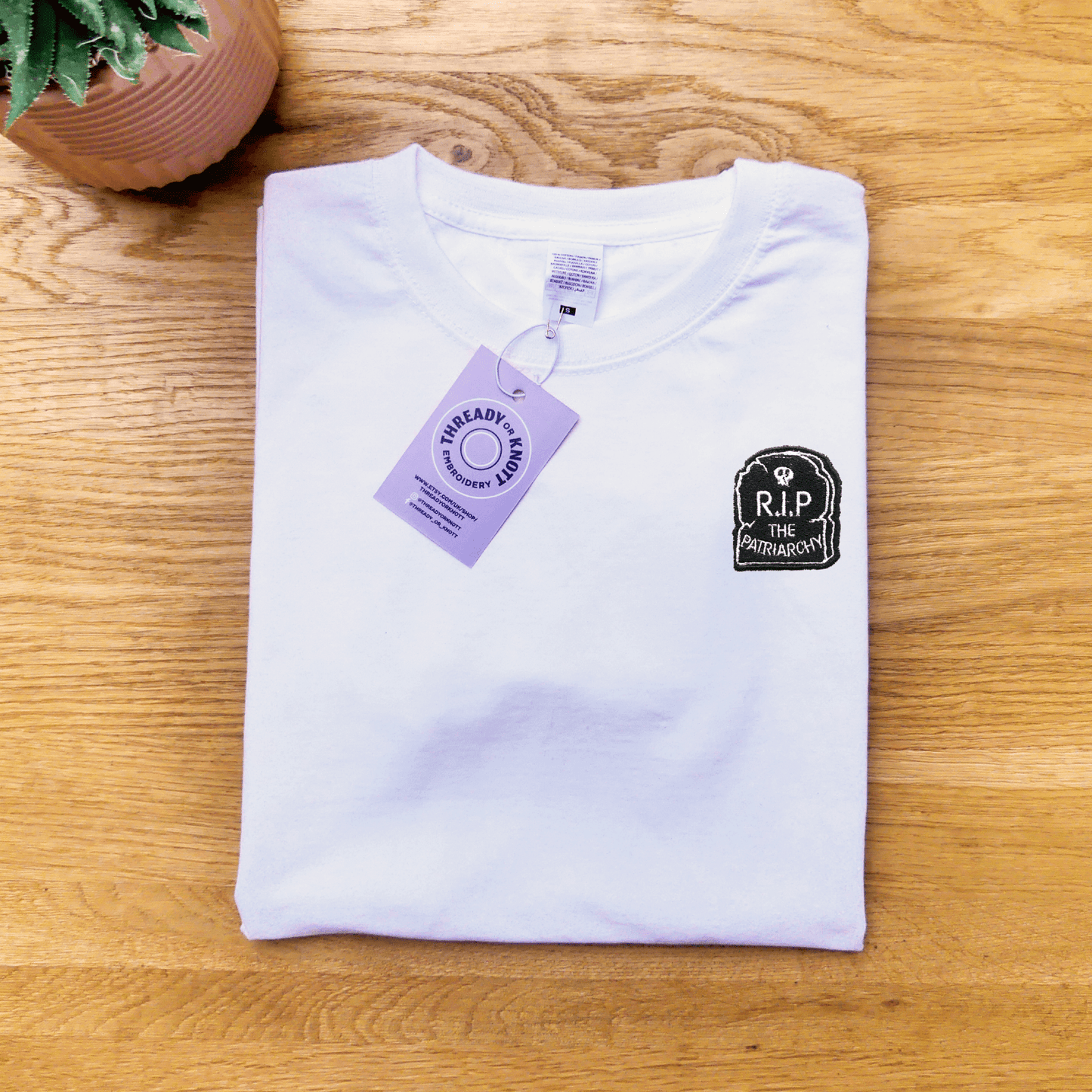 RIP the patriarchy embroidered T-shirt | feminist | anti establishment | dead