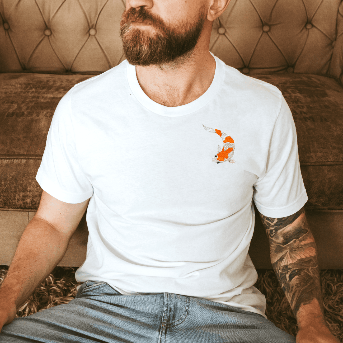 Koi Carp Embroidered T-shirt