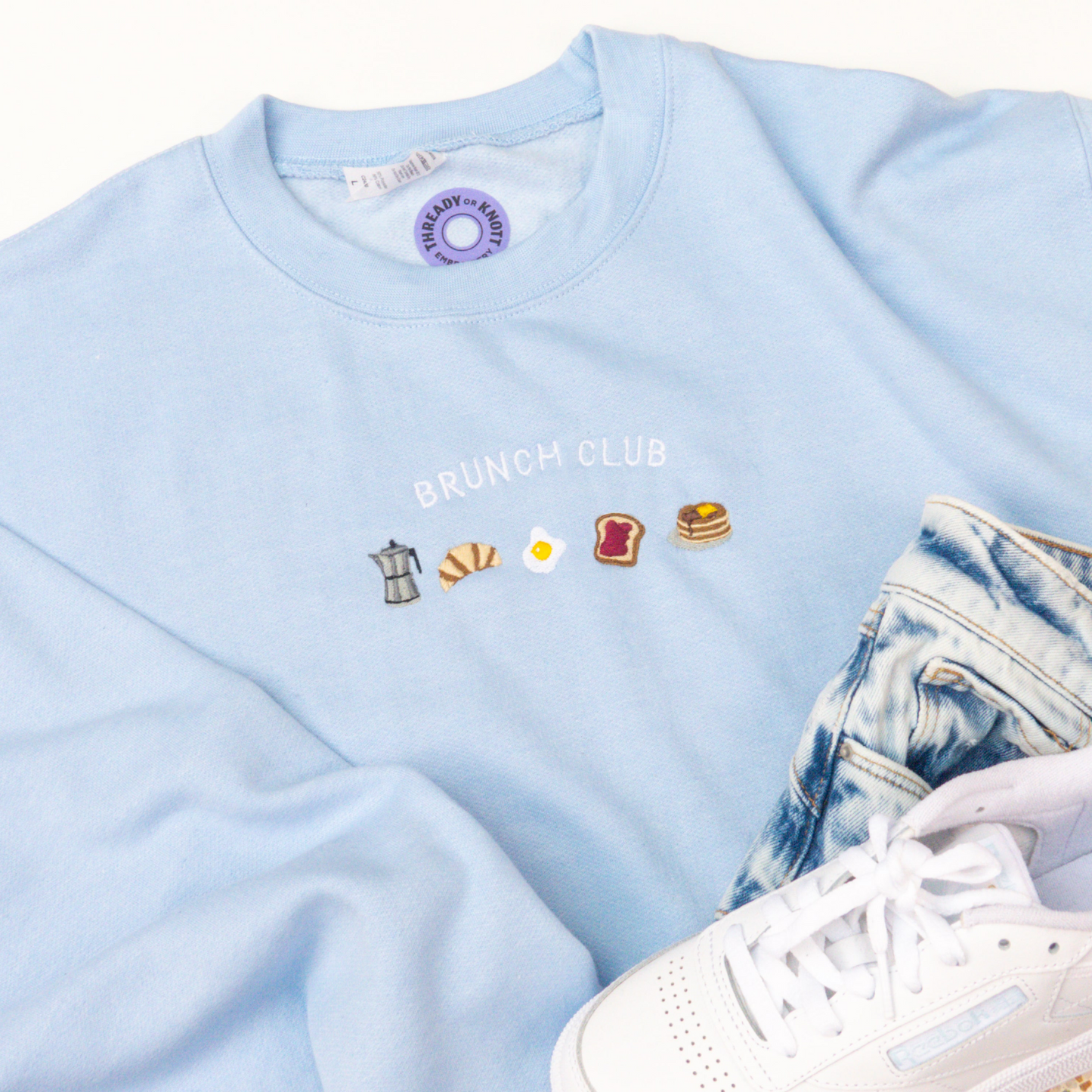 Brunch Club Embroidered Crewneck Sweatshirt