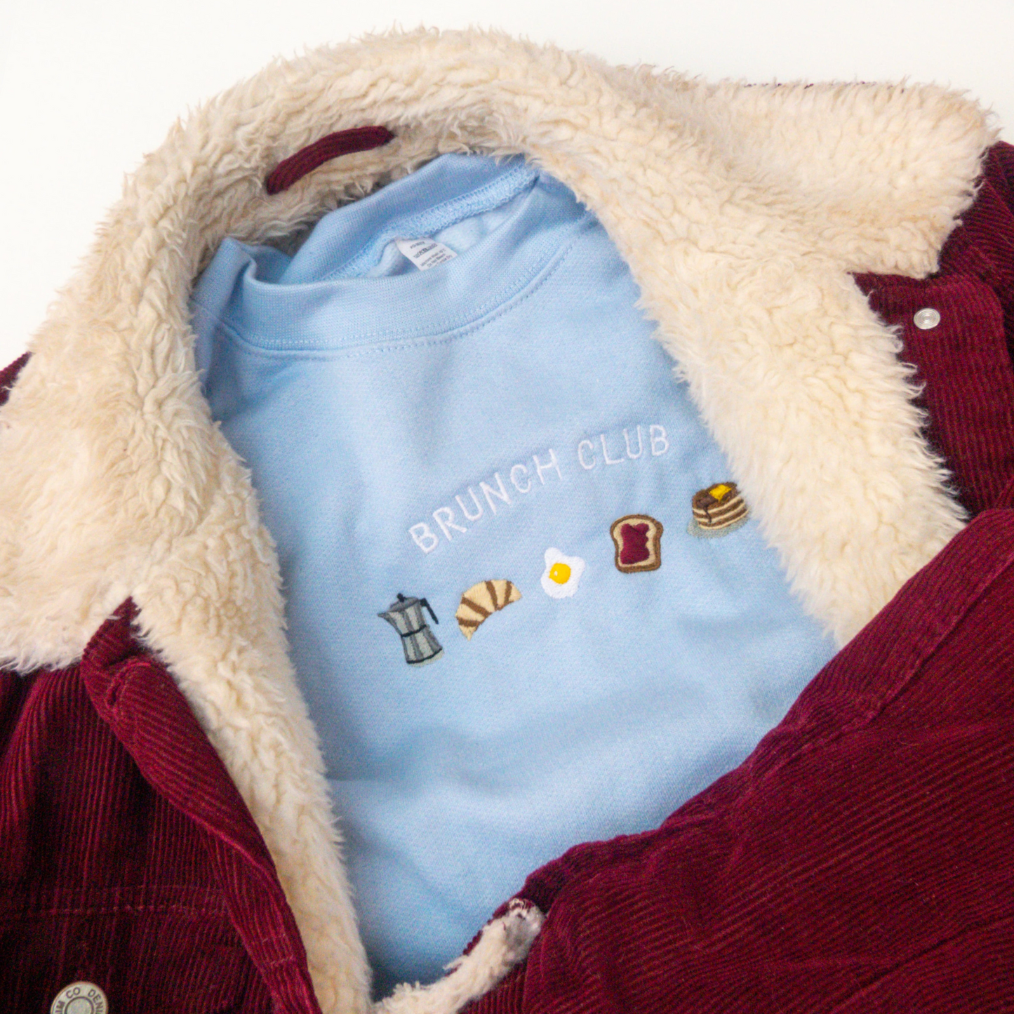 Brunch Club Embroidered Crewneck Sweatshirt
