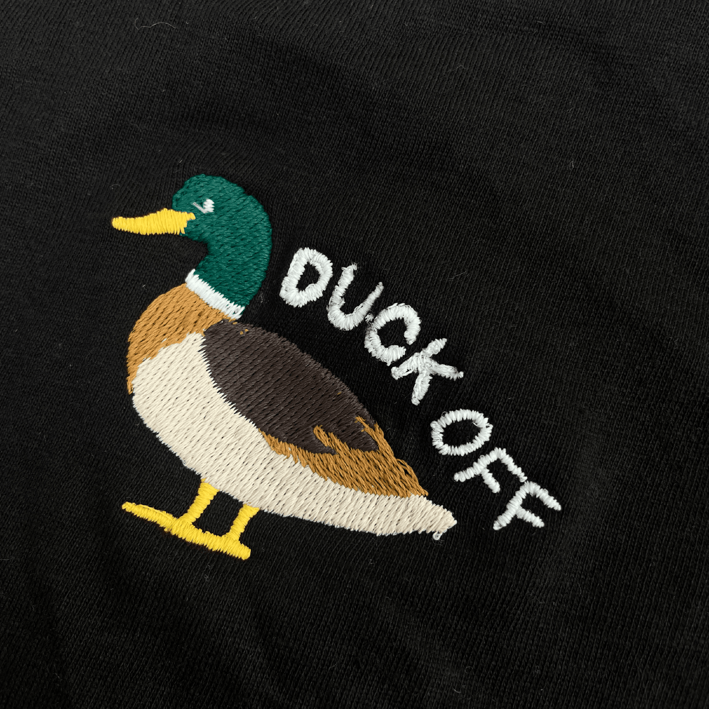 07_ Duck Off Large - DEFECT - Double stitching on words and small hole