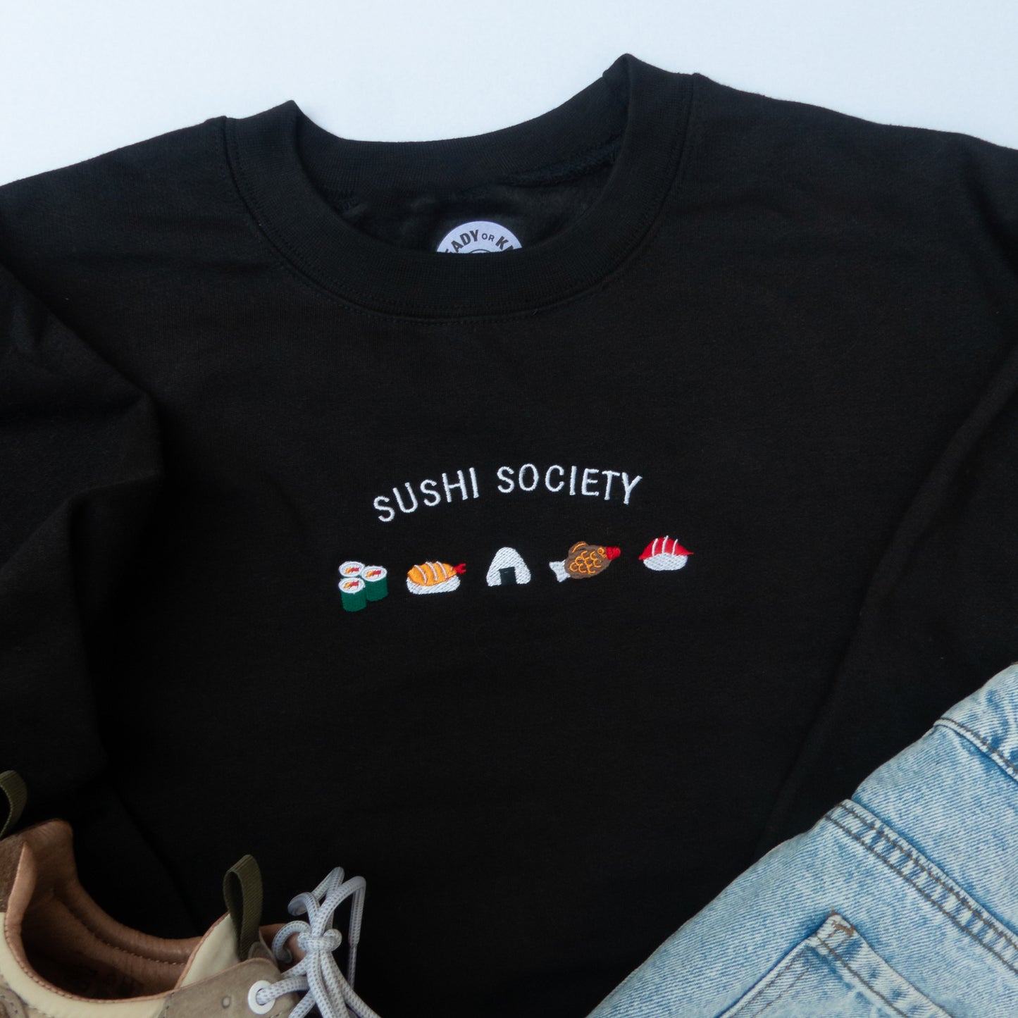 Sushi Society Embroidered Crewneck Sweatshirt