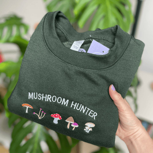 Mushroom Hunter Embroidered Crewneck Sweatshirt