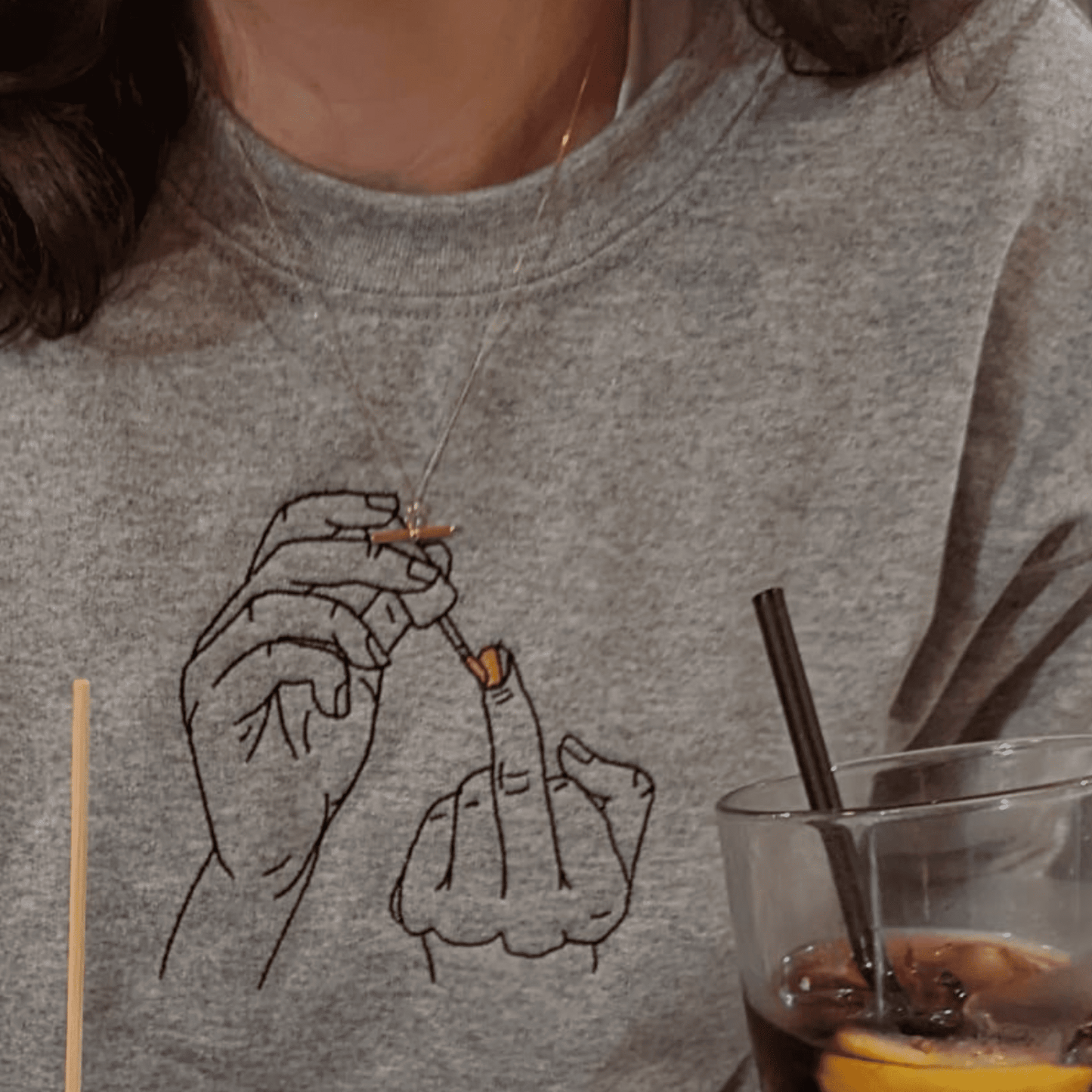 Painted Nails Attitude Crewneck Sweatshirt