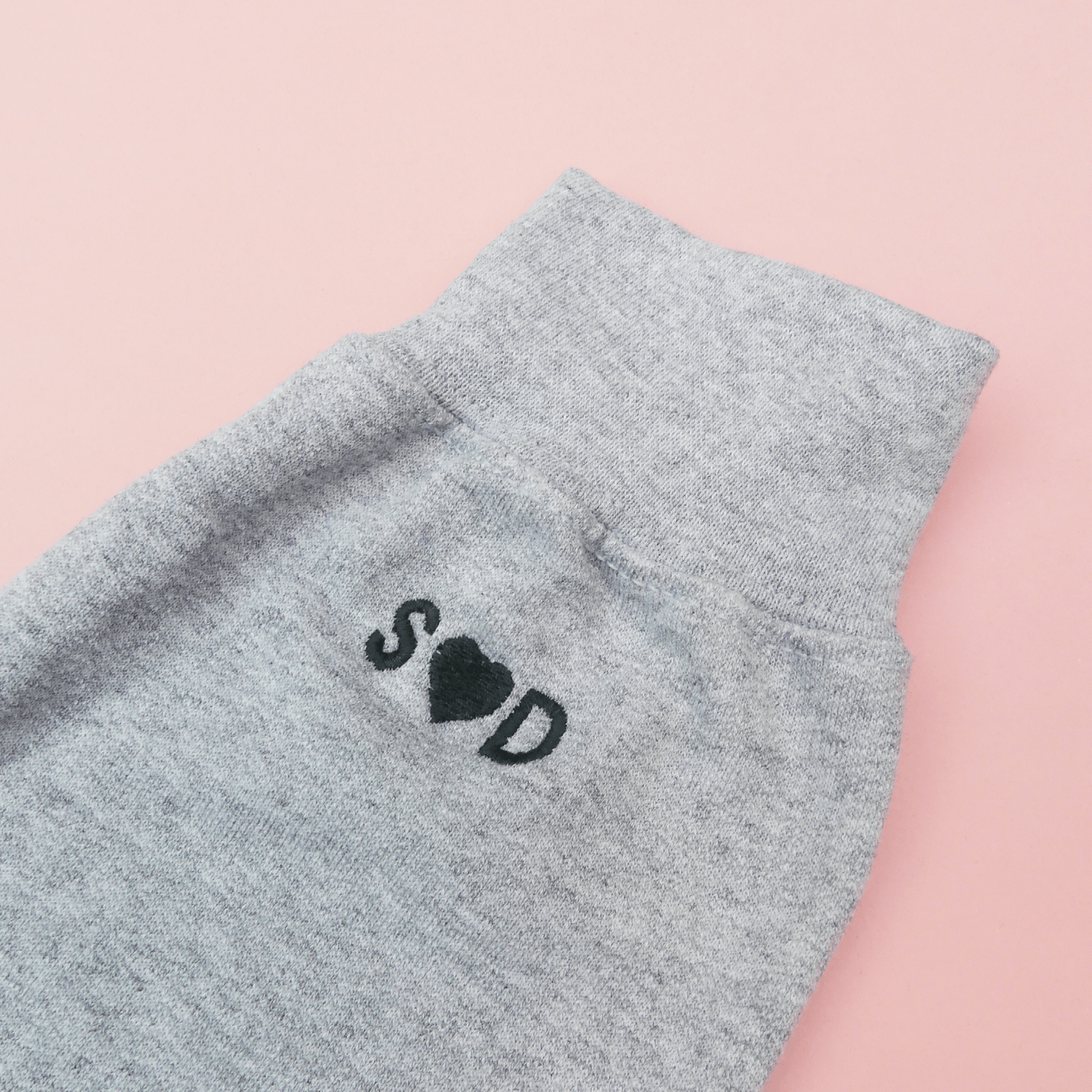 Embroidered sleeve ADD ON SWEATSHIRT initials heart