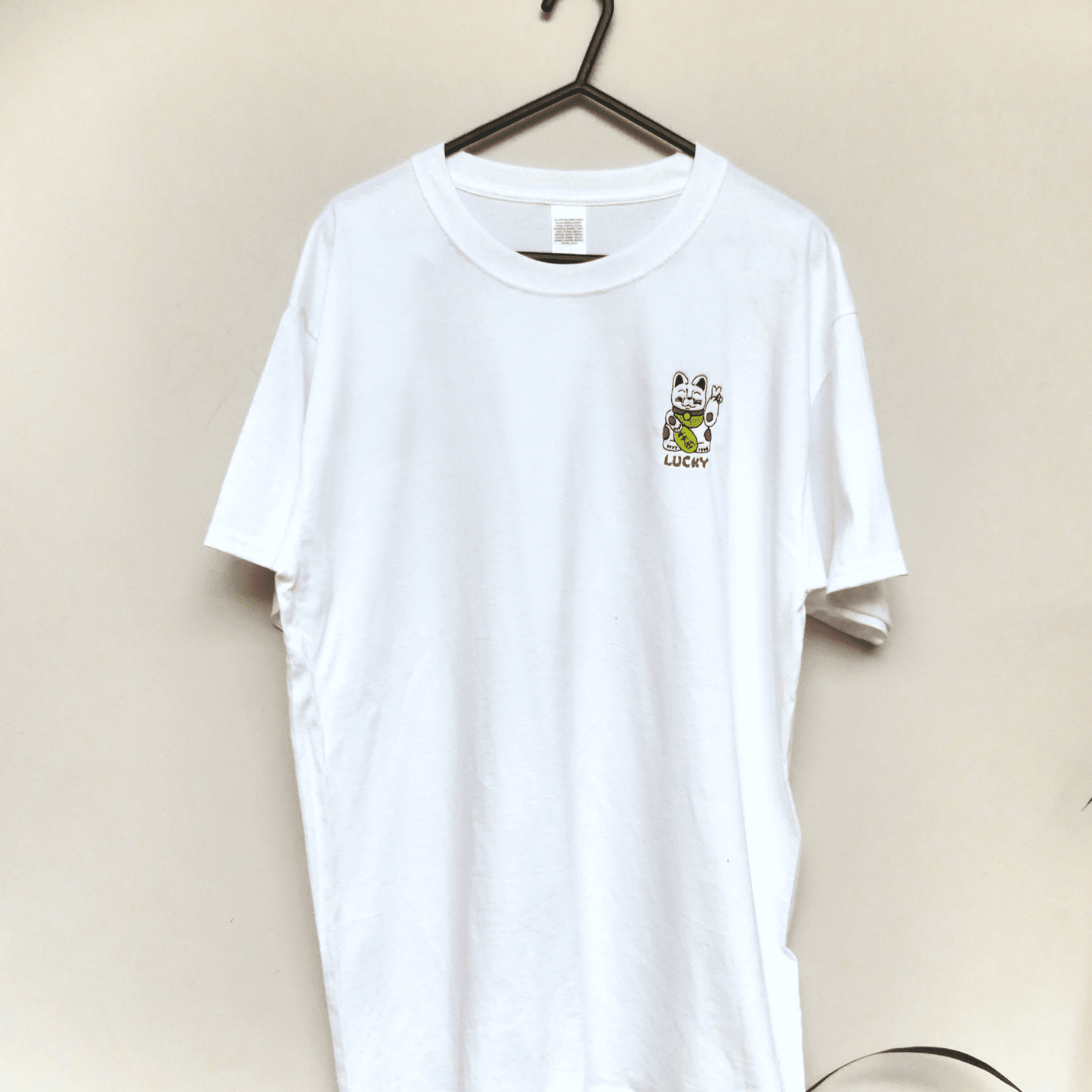 Lucky Cat Embroidered T-shirt